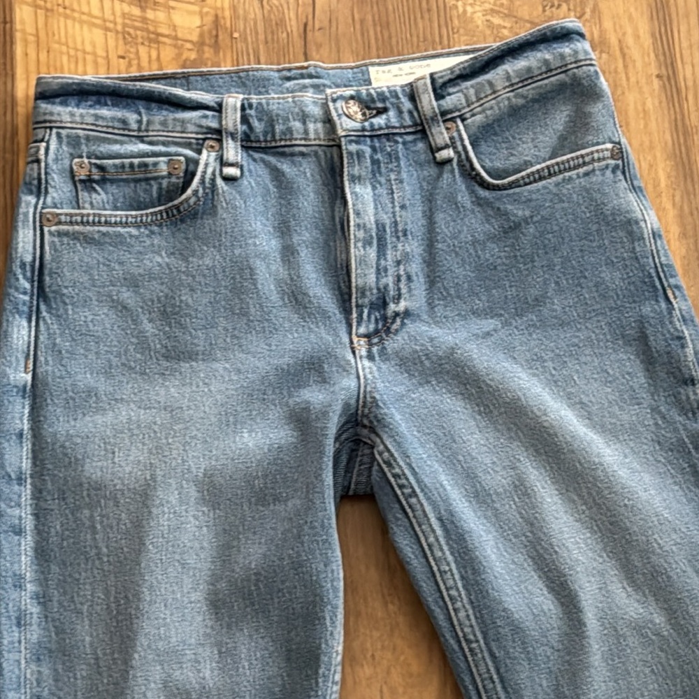 rag and bone the peyton mid-rise raw hem ankle bootcut jeans size 27 - Picture 3 of 10